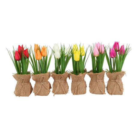 Countryfield Kunstblume im Topf Tulpe mehrfarbig H20cm