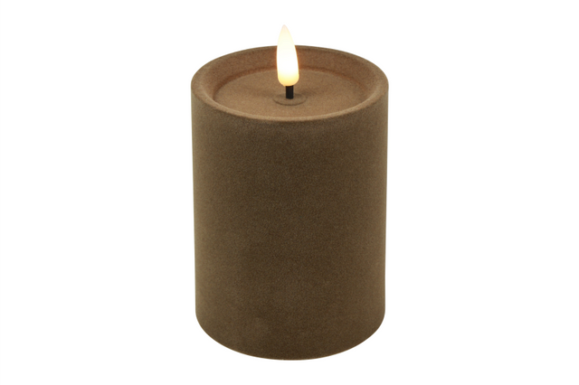 Countryfield led stompkaars velvet m 7,5x7,5x10cm - taupe