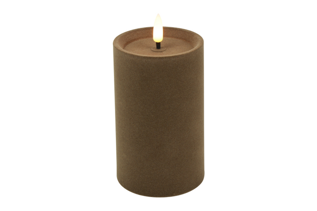 Countryfield led stompkaars velvet l 7,5x7,5x12,5cm - taupe