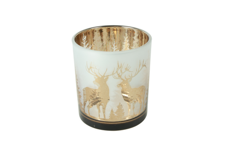 Countryfield theelichthouder pines s 7x7x8cm - goud