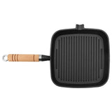 Vidaxl -Grillpfanne mit Gusseisen aus Holzgrenze 20x20 cm