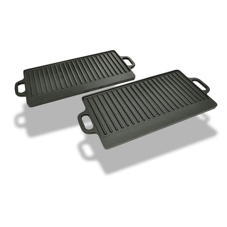 Vidaxl Grillplatte Gusseisen doppelt 38x23 cm 2 Sts