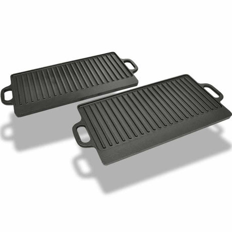 Vidaxl Grillplatte Gusseisen doppelt 38x23 cm 2 Sts