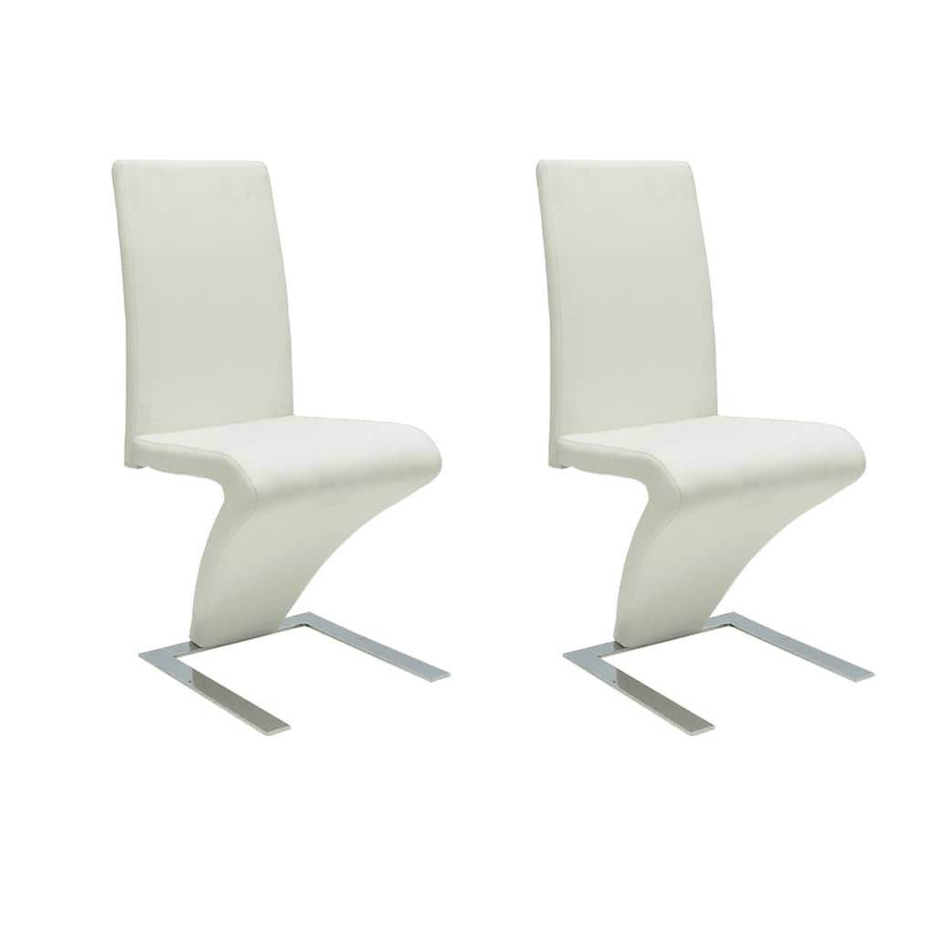 Vidaxl eetkamerstoelen 2 st kunstleer wit