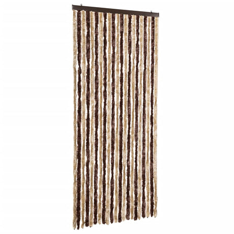 Vidaxl Fly Vorhang 90x220 cm Chenille Beige und hellbraun