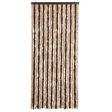 Vidaxl Fly Vorhang 90x220 cm Chenille Beige und hellbraun