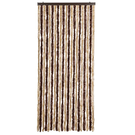 Vidaxl Fly Vorhang 90x220 cm Chenille Beige und hellbraun