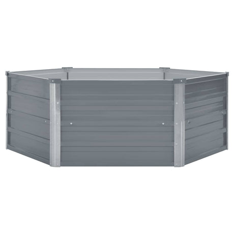 VIDAXL -Pflanzer erhöht 129 x 129 x 46 cm verzinkter Stahlgrau grau