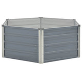 VIDAXL -Pflanzer erhöht 129 x 129 x 46 cm verzinkter Stahlgrau grau