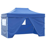 VIDAXL-Klappzelt Popup mit 4 Seitenwänden 3x4,5 m blau