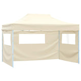 Vidaxl Faltzelt Popup mit 4 Seitenwänden 3x4,5 M Creme Weiß