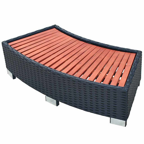 VidaXL Spa-Leiter 92x45x25 cm Polyrattan schwarz