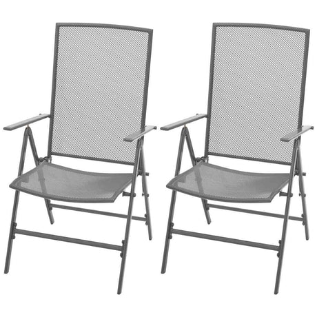 Vidaxl stapelbare klapstoelen (2 stuks) in staalgrijs