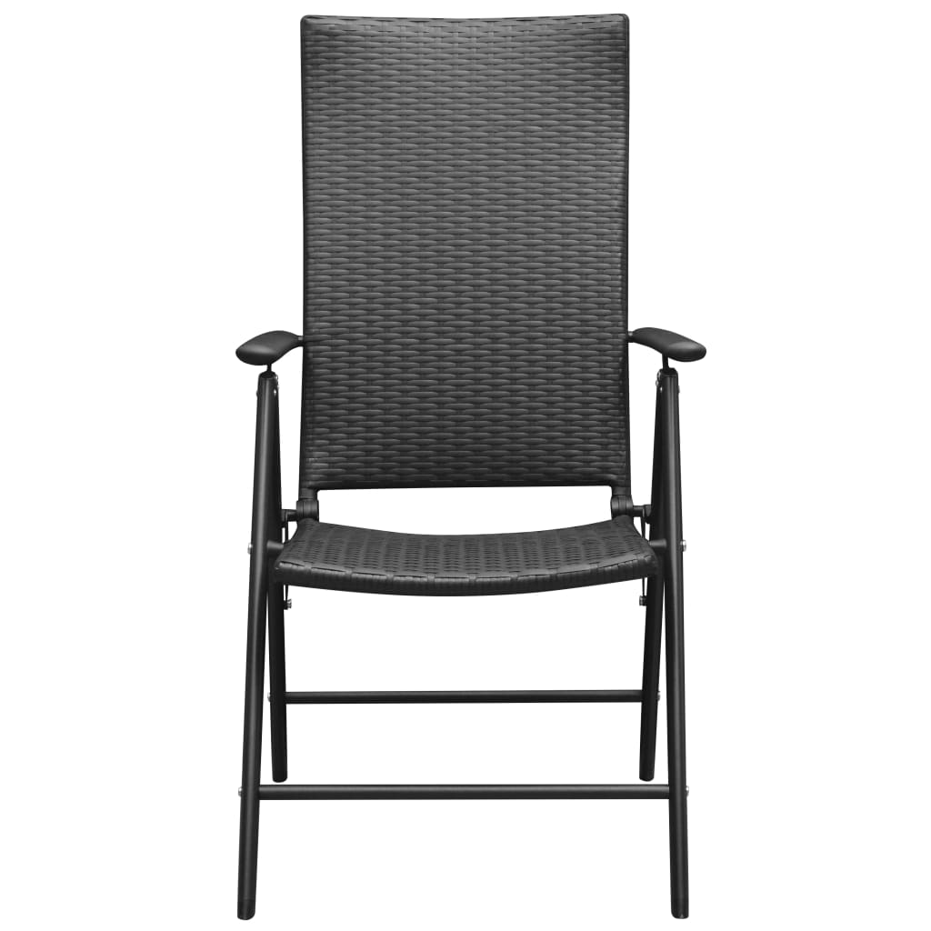 Vidaxl stapelbare klapstoelen (2 stuks) van zwart polyrotan