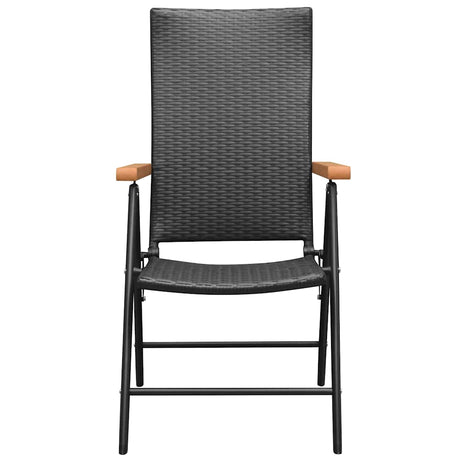 Vidaxl stapelbare klapstoelen (2 stuks) van zwart polyrotan