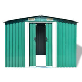 Vidaxl Garden Shed 257x205x178 cm Metallgrün