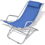 Vidaxl terrasstoelen verstelbaar 2 st staal blauw