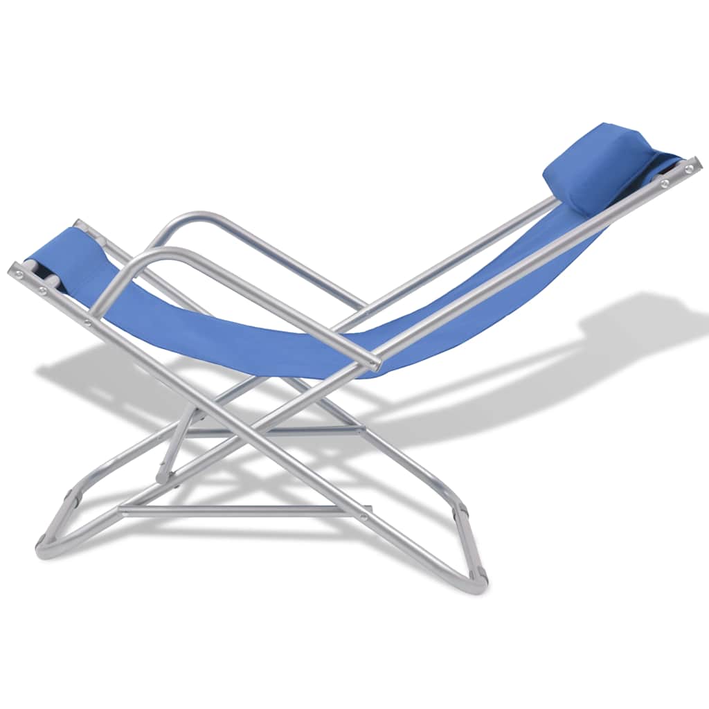 Vidaxl terrasstoelen verstelbaar 2 st staal blauw