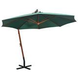 Vidaxl -schwimmende Parasol 350 cm Holzpolgrün