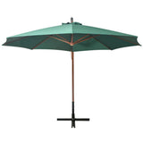 Vidaxl -schwimmende Parasol 350 cm Holzpolgrün