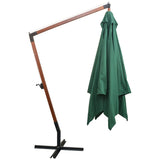 Vidaxl -schwimmendes Parasol mit Holzstange 300x300 cm Grün
