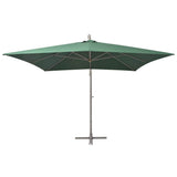 Vidaxl -schwimmendes Parasol mit Aluminiumpol 300x300 cm Grün