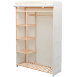 Vidaxl kledingkast stof en grenenhout 110x40x170 cm
