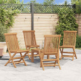 Vidaxl tuinstoelen inklapbaar 4 st massief teakhout