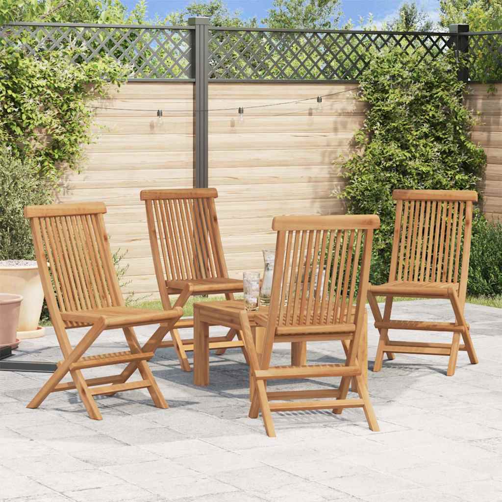 Vidaxl inklapbare stoelen 4 st massief teakhout