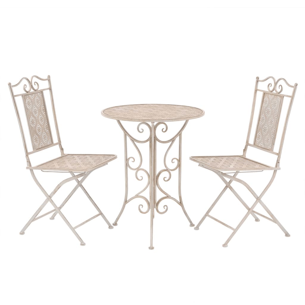 Vidaxl 3-delige bistroset staal wit