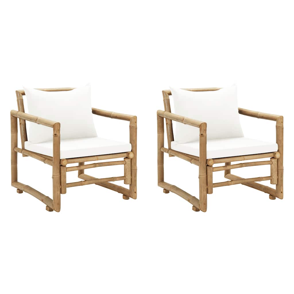 Vidaxl tuinstoelen 2 st met kussens bamboe