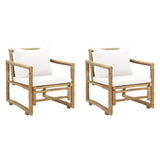 Vidaxl tuinstoelen 2 st met kussens bamboe