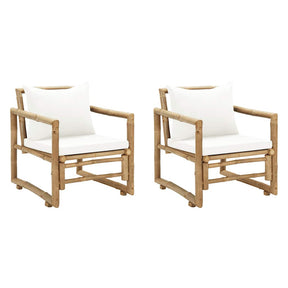 Vidaxl tuinstoelen 2 st met kussens bamboe
