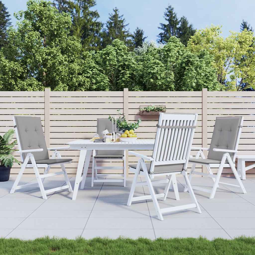 VidaXL Gartenstuhlkissen 4 Stück hohe Rückenlehne 120x50x3 cm Stoff grau