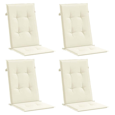 Vidaxl Gartenstuhlkissen 4 ST High Rücken 120x50x3 cm Stoffcreme -gelöscht