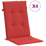 Vidaxl Gartenstuhl Kissen 4 St. hoher Rücken 120x50x3 cm Stoff rot
