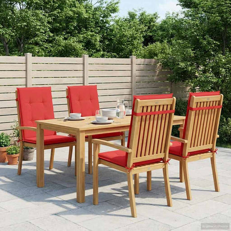 Vidaxl Gartenstuhl Kissen 4 St. hoher Rücken 120x50x3 cm Stoff rot