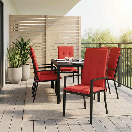 Vidaxl Gartenstuhl Kissen 4 St. hoher Rücken 120x50x3 cm Stoff rot