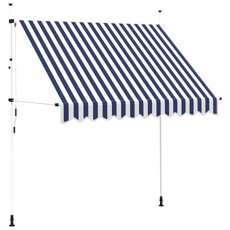 Vidaxl Luifel erstreckt sich manuell 250 cm blau und weiße Streifen