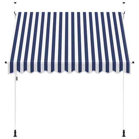 Vidaxl Luifel erstreckt sich manuell 250 cm blau und weiße Streifen