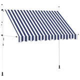 Vidaxl Luifel erstreckt sich manuell 300 cm blau und weiße Streifen