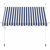Vidaxl Luifel erstreckt sich manuell 300 cm blau und weiße Streifen