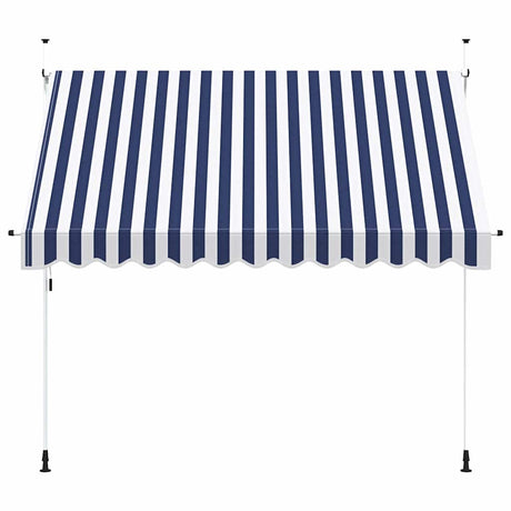 Vidaxl Luifel erstreckt sich manuell 300 cm blau und weiße Streifen