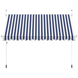 Vidaxl Luifel erstreckt sich manuell 350 cm blau und weiße Streifen