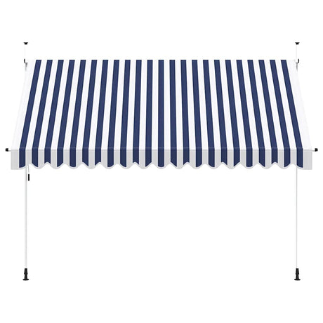 Vidaxl Luifel erstreckt sich manuell 350 cm blau und weiße Streifen
