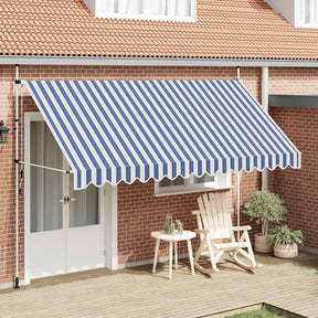 Vidaxl Luifel erstreckt sich manuell 400 cm blau und weiße Streifen