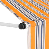 Vidaxl Luifel erstreckt sich manuell 150 cm gelb und blaue Streifen