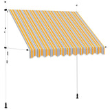 Vidaxl Luifel erstreckt sich manuell 250 cm gelb und blaue Streifen