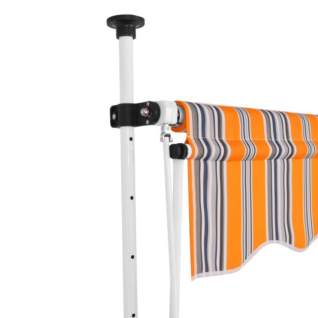 Vidaxl Luifel erstreckt sich manuell 250 cm gelb und blaue Streifen