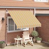 Vidaxl Luifel erstreckt sich manuell 250 cm gelb und blaue Streifen